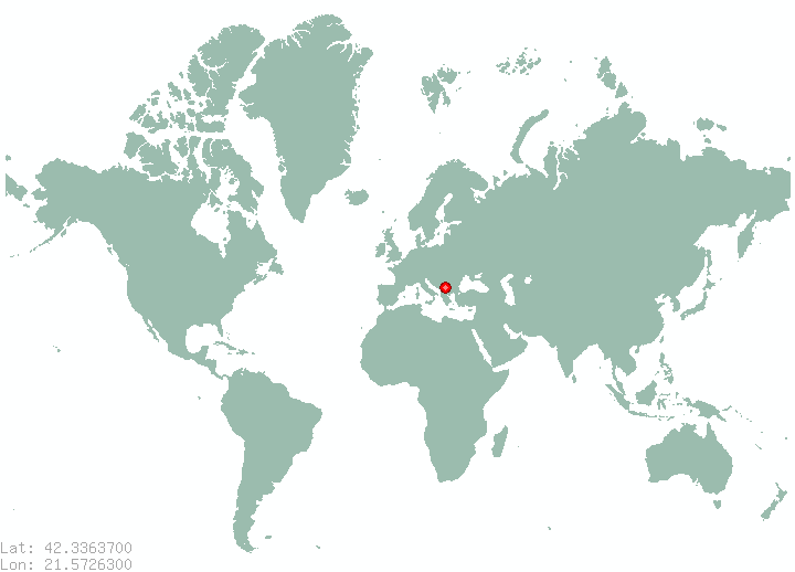 Cerevajka in world map